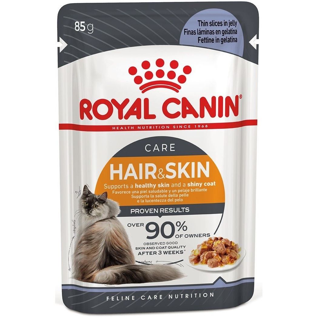 Вологий корм для кішок з чутливою шкірою і проблемною шерстю Royal Canin Intense Beauty, шматочки в желе, 85 г - фото 2