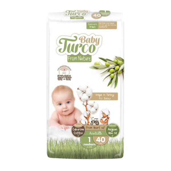 Подгузники детские Baby Turco 1 (2-5 кг), 40 шт. (8682241200016) - фото 1