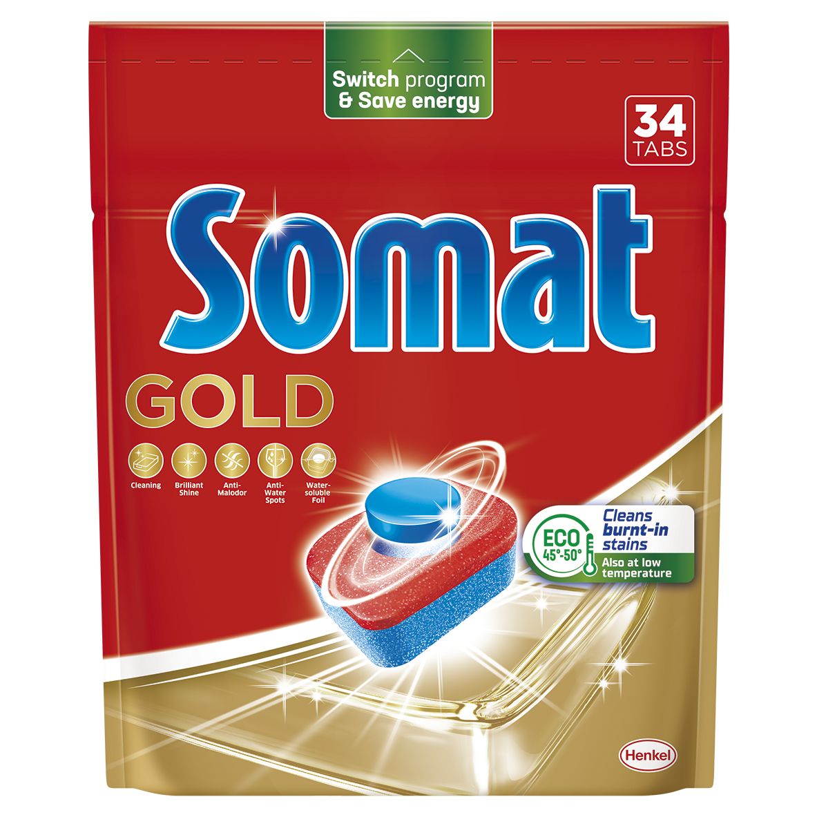 Таблетки для миття посуду у посудомийній машині Somat Gold Голд, 34 таблетки - фото 1