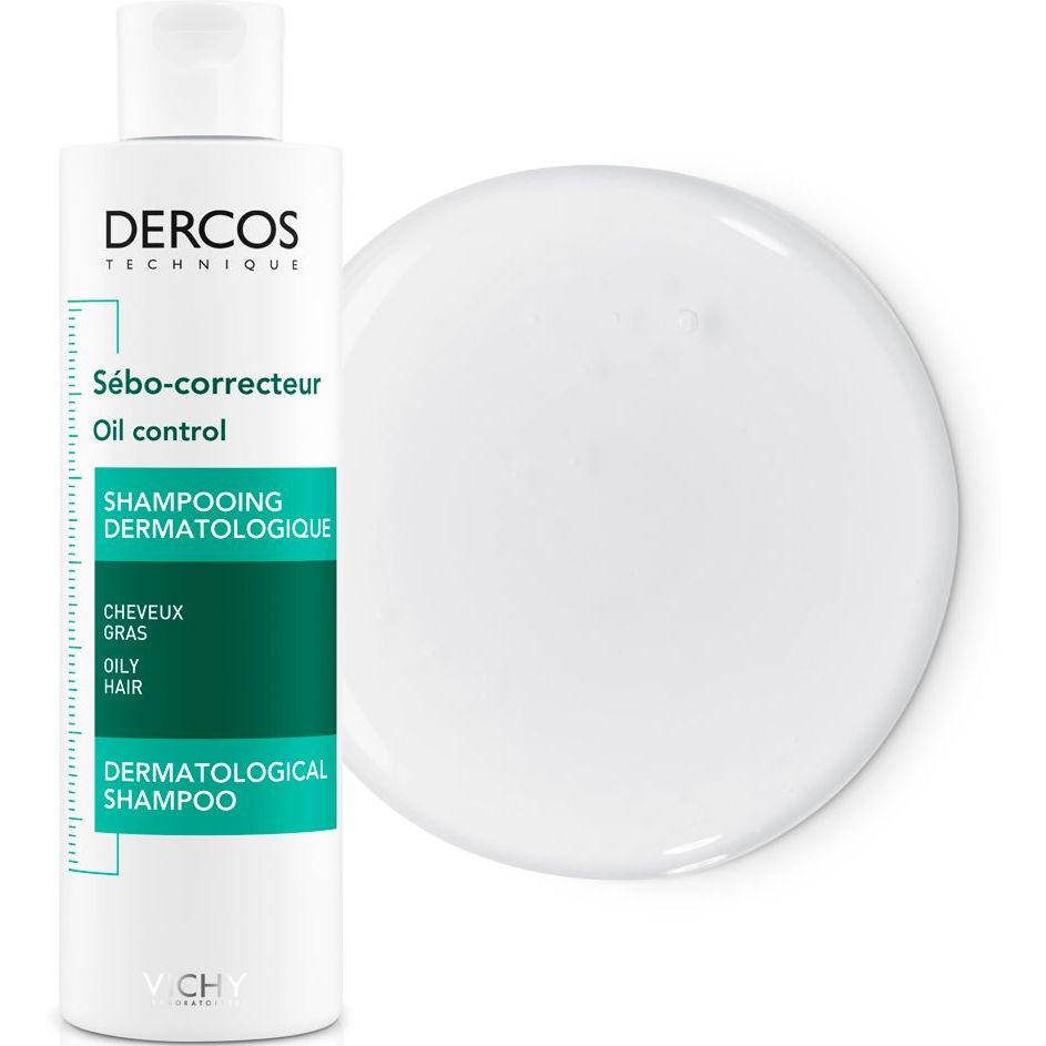 Шампунь для жирного волосся Vichy Dercos Sebo-correcteur Oil Control Dermatological Shampoo 200 мл - фото 4