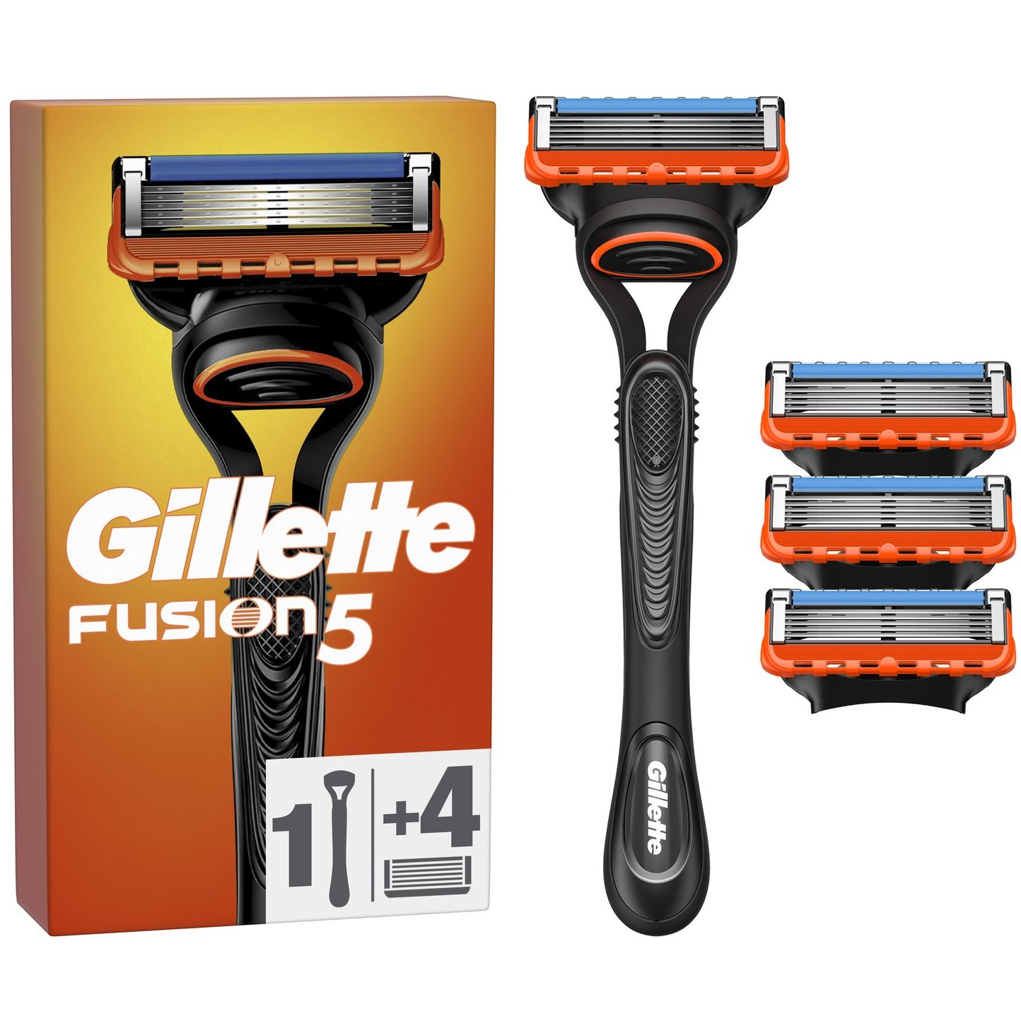 Бритва Gillette Fusion с четырьмя сменными картриджами - фото 1