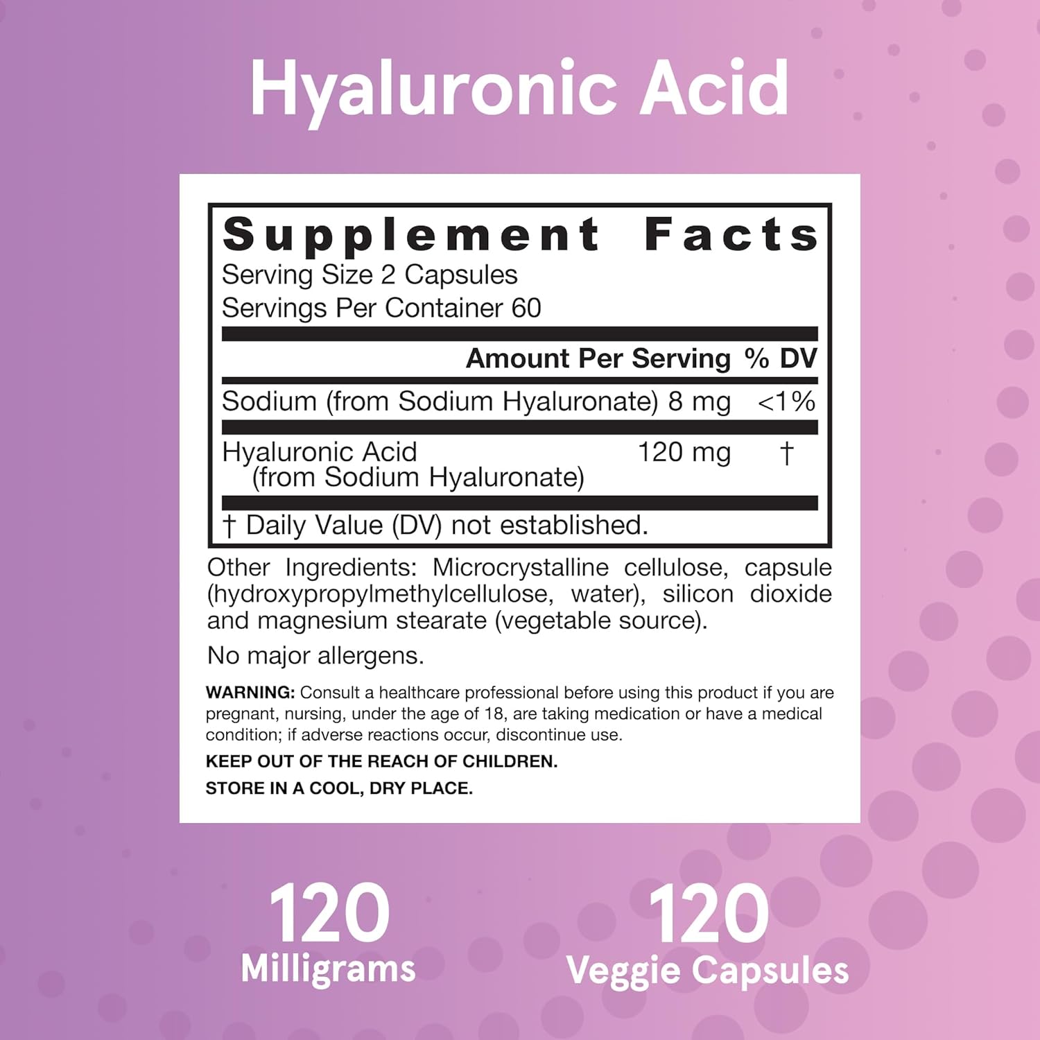 Гиалуроновая кислота Jarrow Formulas Hyaluronic Acid 120 мг 120 капсул - фото 7