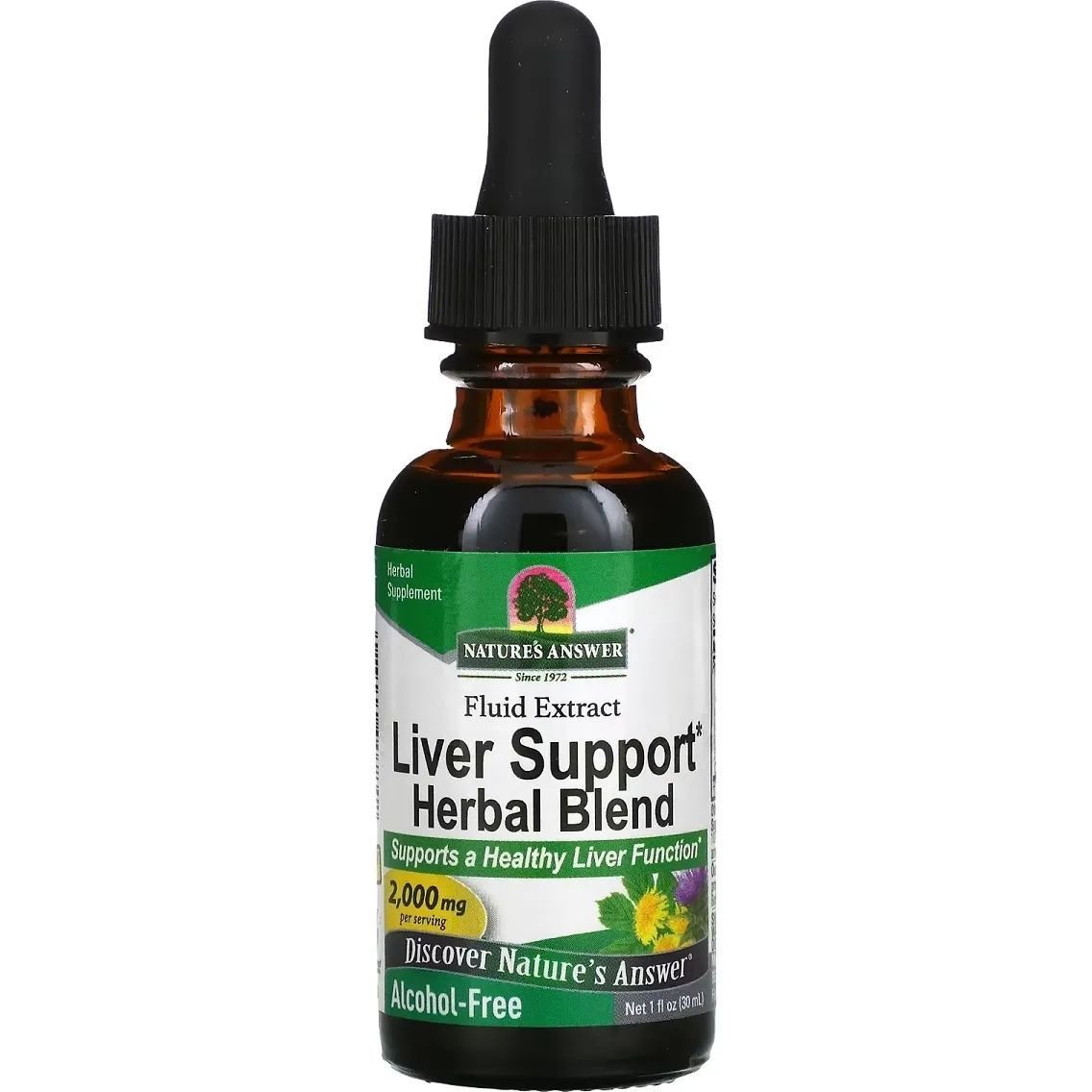 Экстракт трав для поддержки печени Nature's Answer Liver Support Herbal Blend Alcohol-Free 2000 мг 30 мл - фото 1