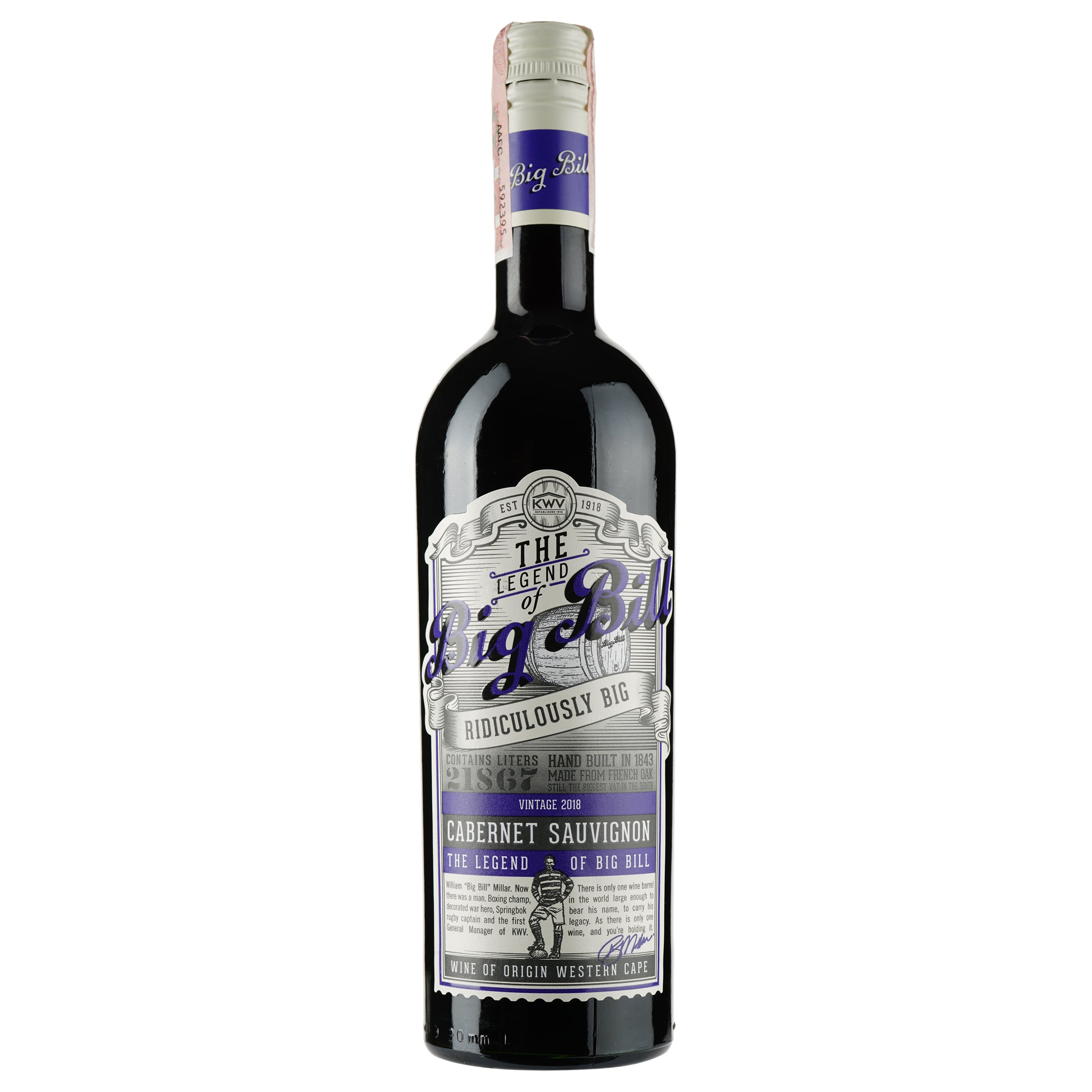 Вино Big Bill Cabernet Sauvignon, червоне, сухе, 11-14,5%, 0,75 л - фото 1