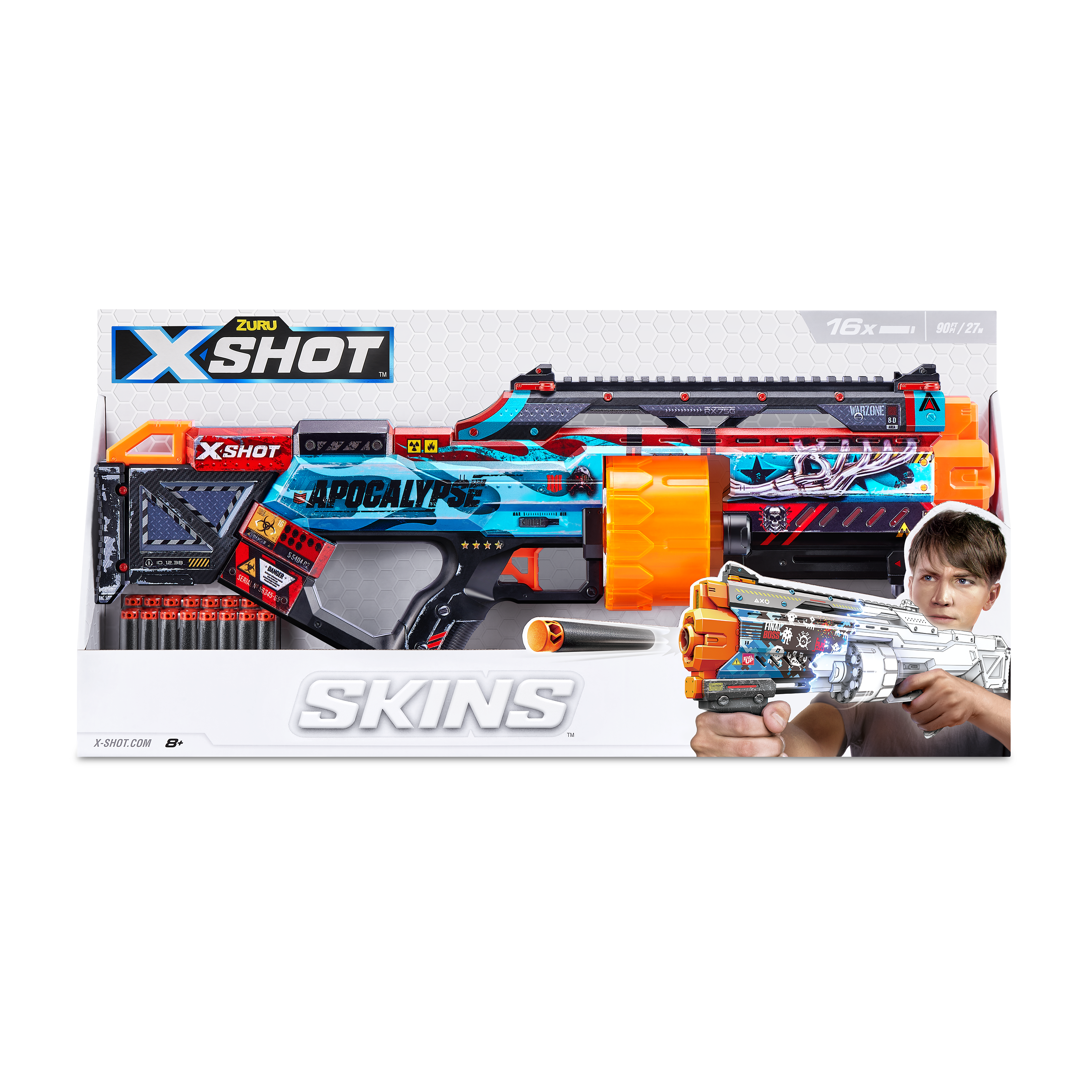 Швидкострільний бластер Zuru X-Shot Skins Last Stand Faze, 16 патронів (36518H) - фото 6