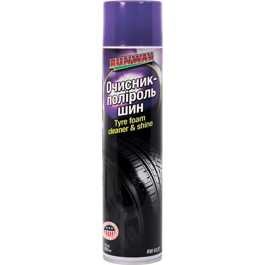 Очиститель-полироль шин Runway Tyre foam cleaner & shine 650 мл - фото 1