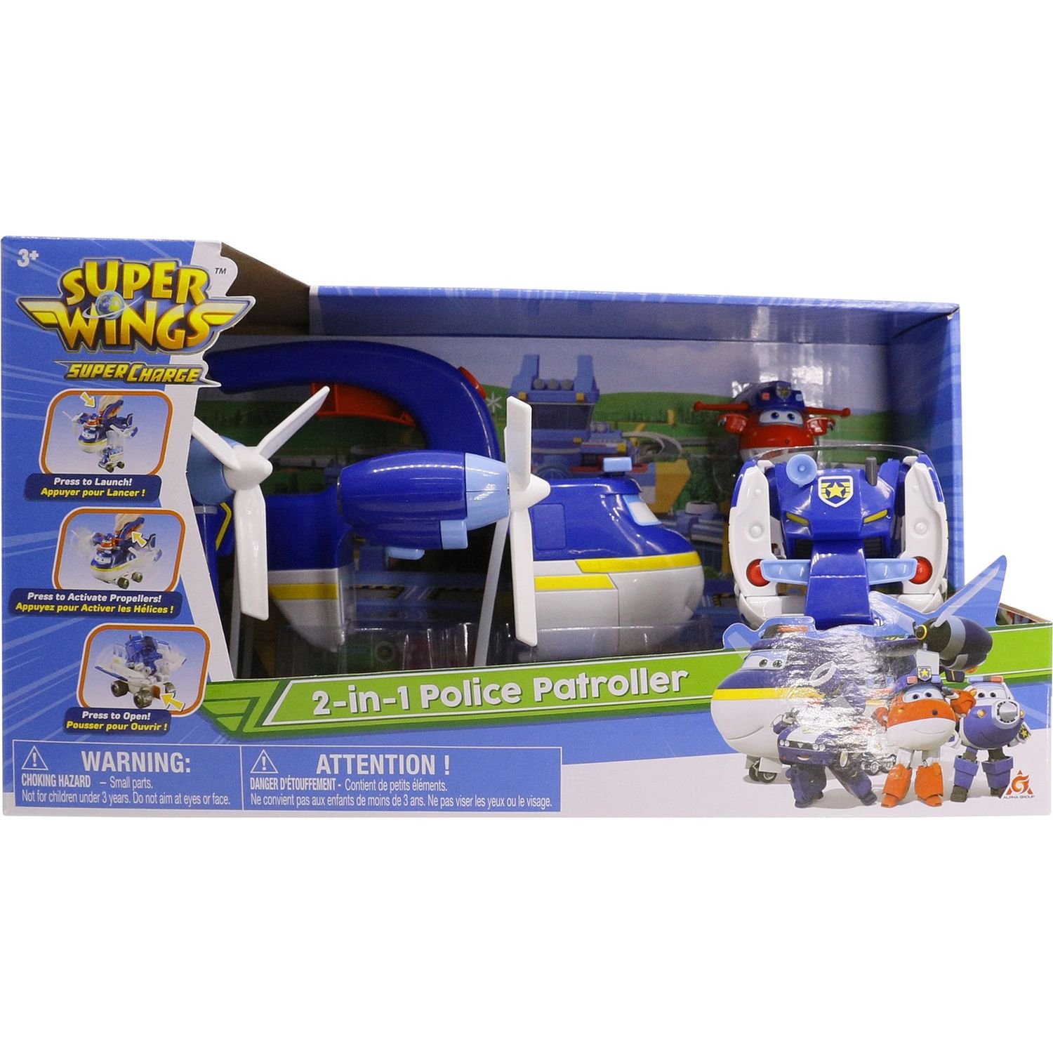 Игровой набор Super Wings Supercharge 2-in-1 Police Patroller 2в1 Полицейский транспорт (EU740834) - фото 1