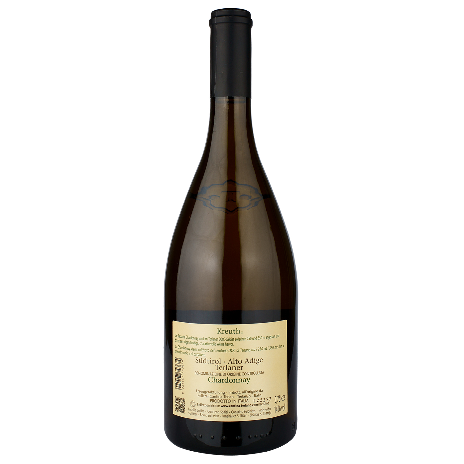 Вино Cantina Terlano Chardonnay Kreuth, белое, сухое, 0,75 л (13534) - фото 2
