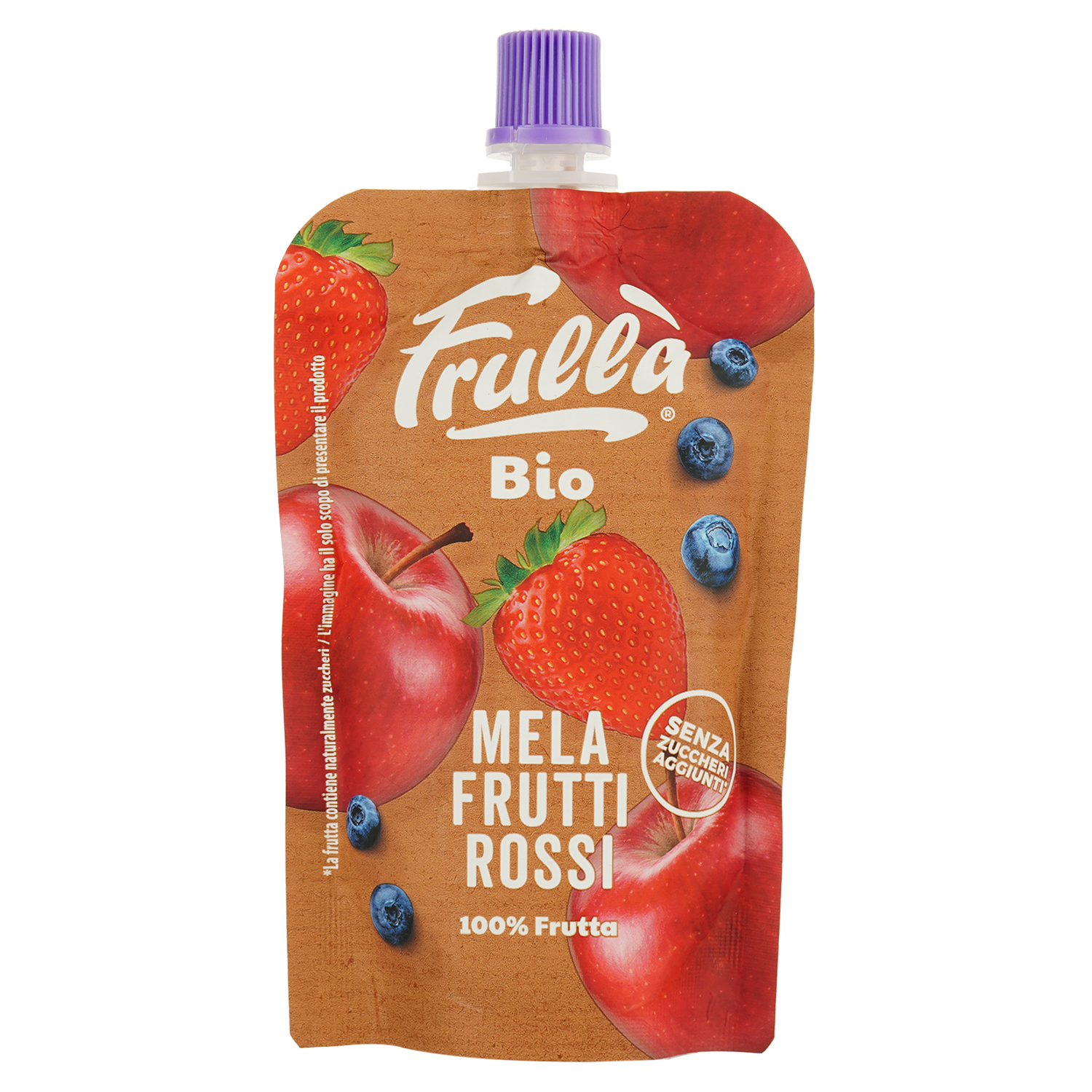 Пюре фруктове Frulla Bio Mela Frutti Rossi з червоних фруктів, 100 г (583585) - фото 1