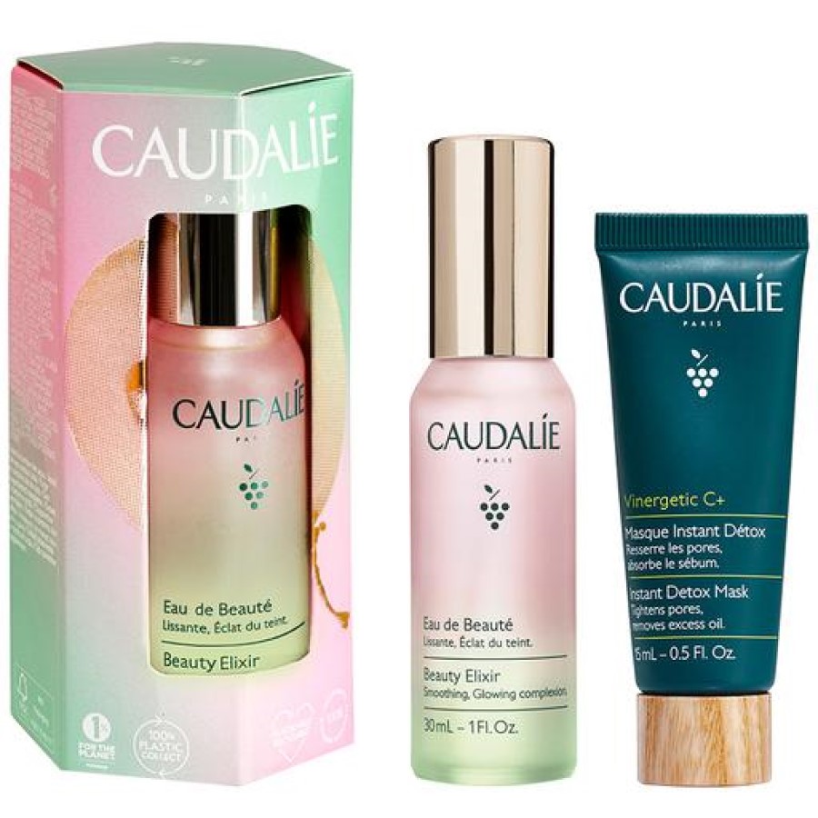 Набор Caudalie Beauty Elixir Detox: эликсир 30 мл + маска-детокс Vinergetic C+ 15 мл - фото 1