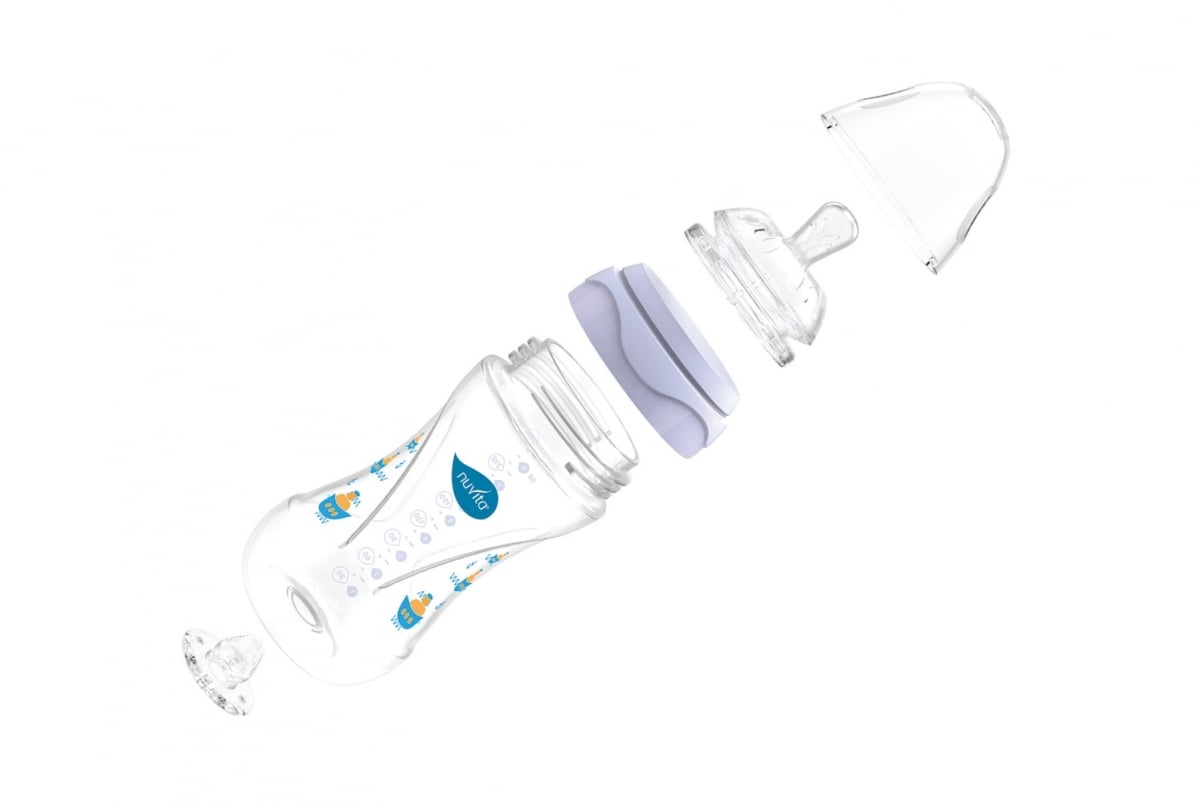 Бутылочка для кормления Nuvita Mimic, антиколиковая, 330 мл, белый (NV6050White) - фото 2