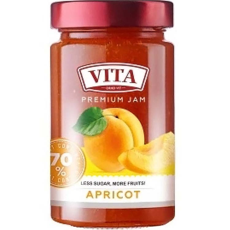 Джем абрикосовий Vita Premium Jam 0.300 мл/0.370 г - фото 1