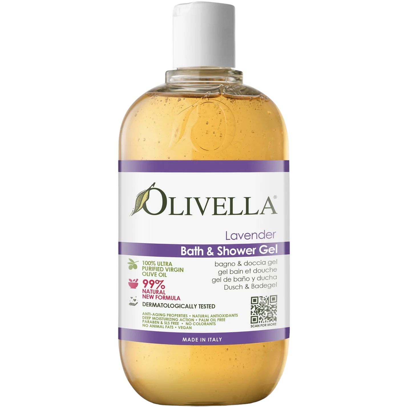 Гель для душу та ванни Olivella Лаванда на основі оливкової олії, 500 мл - фото 1