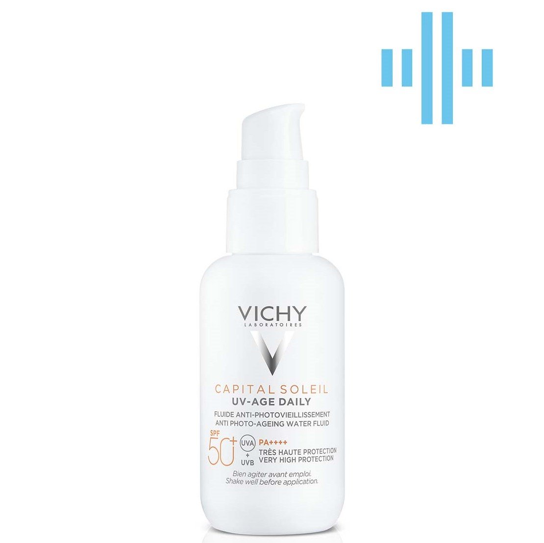 Солнцезащитный невесомый флюид Vichy Capital Soleil UV-Age Daily против признаков фотостарения кожи лица, SPF 50+, 40 мл (MB364200) - фото 1