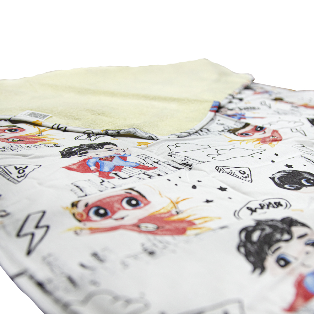 Пелюшка непромокальна Еко Пупс Eco Cotton Дитячі супергерої 65х90 см білий - фото 3