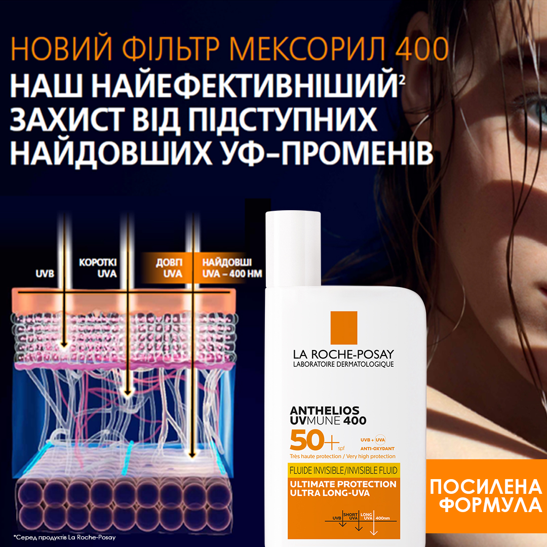 Солнцезащитный флюид La Roche-Posay Anthelios UVA 400 для чувствительной кожи лица, SPF 50+, 50 мл (MB459200) - фото 4