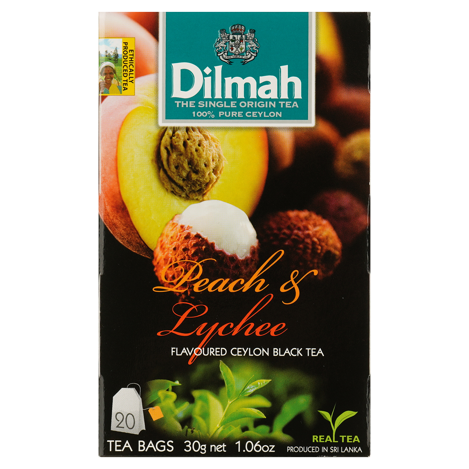 Чай чорний Dilmah Peach&Lychee, 30 г (20 шт. х 1.5 г) (896869) - фото 1