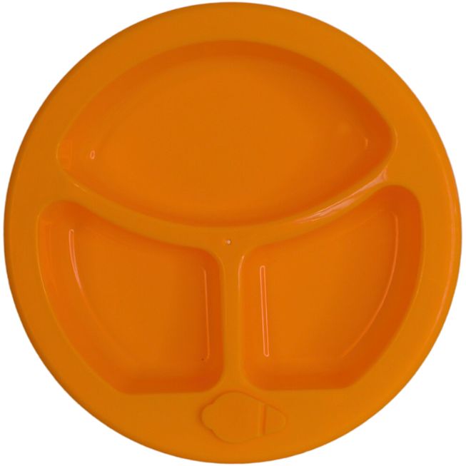 Тарелка секционная Lindo с подогревом на присоске оранжевая (А 51) - фото 1