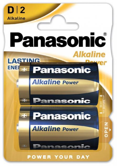 Лужні батарейки Panasonic 1,5V D LR20 Alkaline Power, 2 шт. (LR20REB/2BP) - фото 1