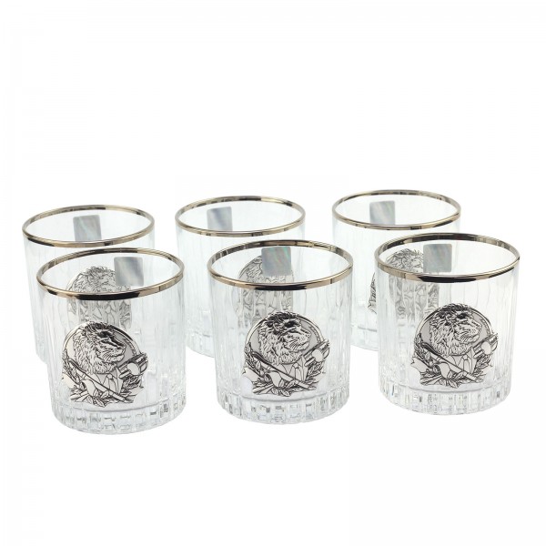 Набір кришталевих стаканів з платиной для віскі Boss Crystal Директорські, 6 предметів (BCR6LPL) - фото 2