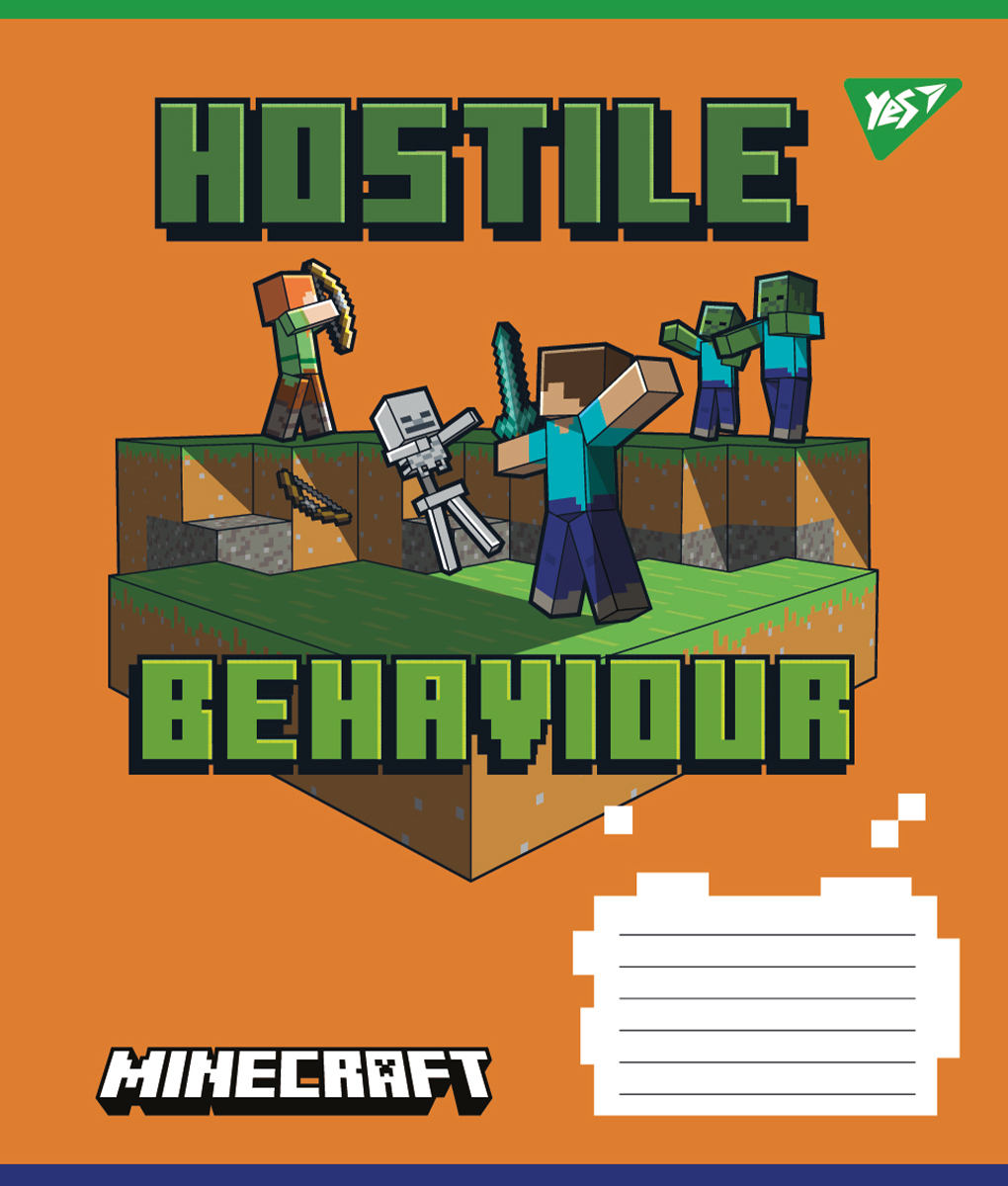 Набор тетрадей Yes Minecraft. Hostile А5 в клетку 12 листов 25 шт. (767195) - фото 4