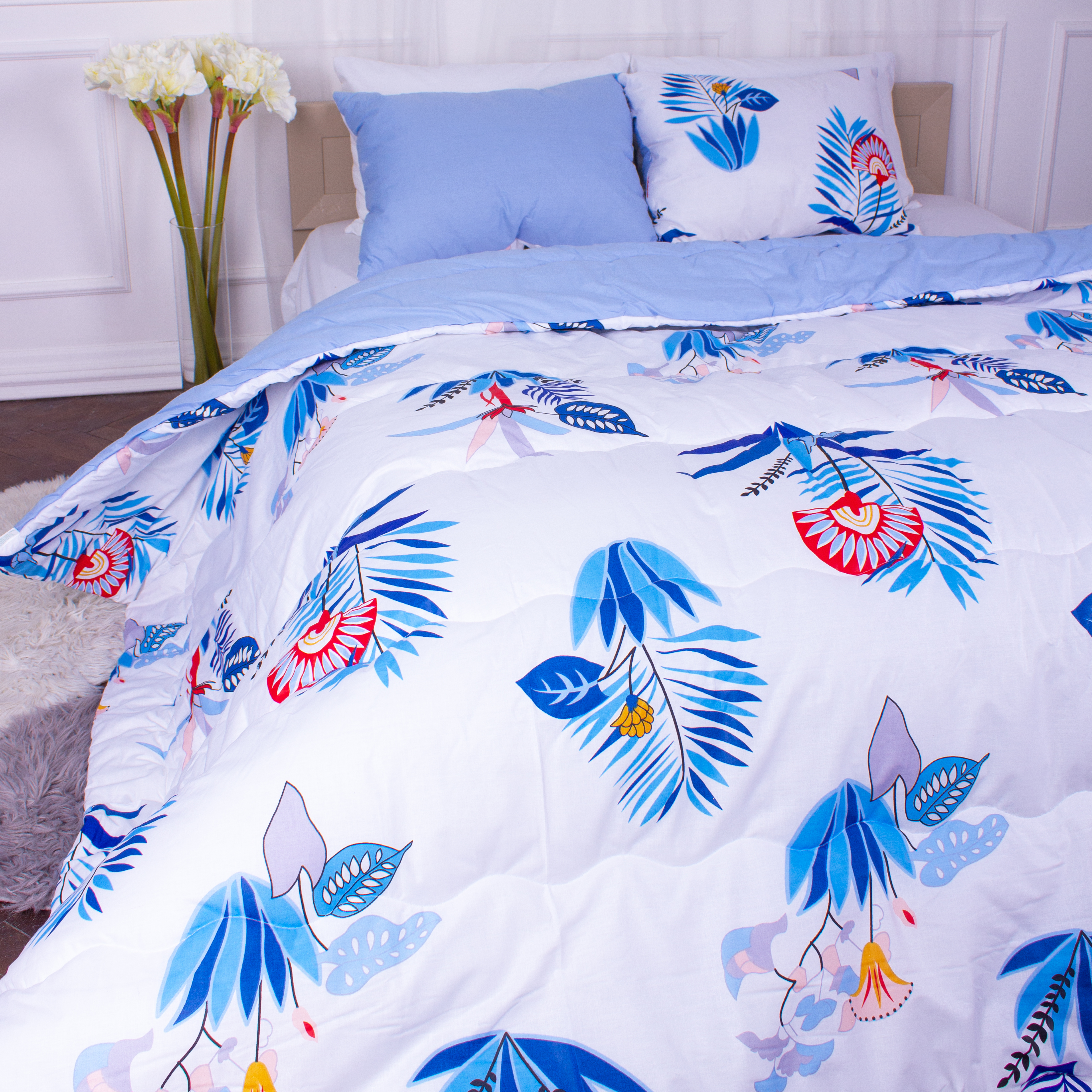 Набор шерстяной MirSon №5117 Сolor Fun Line Paradise Зимний: одеяло, 205х140 см + подушка, 70х50 см, 2 шт. (2200006072294) - фото 1