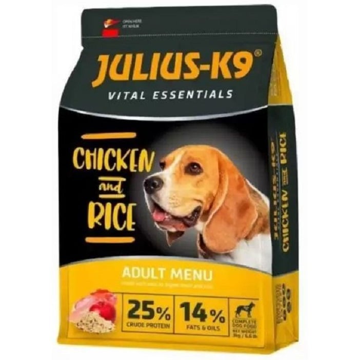 Сухий корм для собак Julius-K9 HighPremium Adulт Vital Essentials, Птиця та рис, 12 кг - фото 1