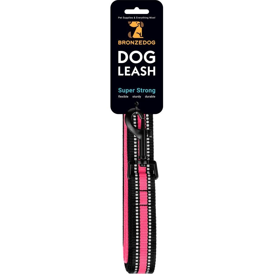 Повідець для собак BronzeDog Mesh, розмір М, 200х2 см, рожевий - фото 6