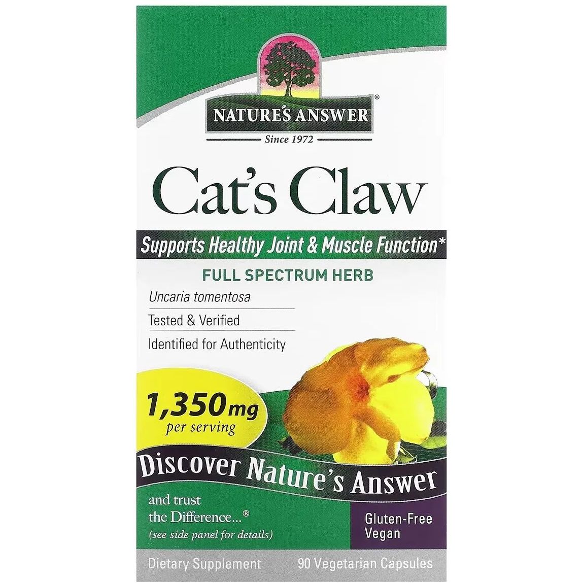 Котячий кіготь Nature's Answer Cat's Claw 1350 мг 90 вегетаріанських капсул - фото 2