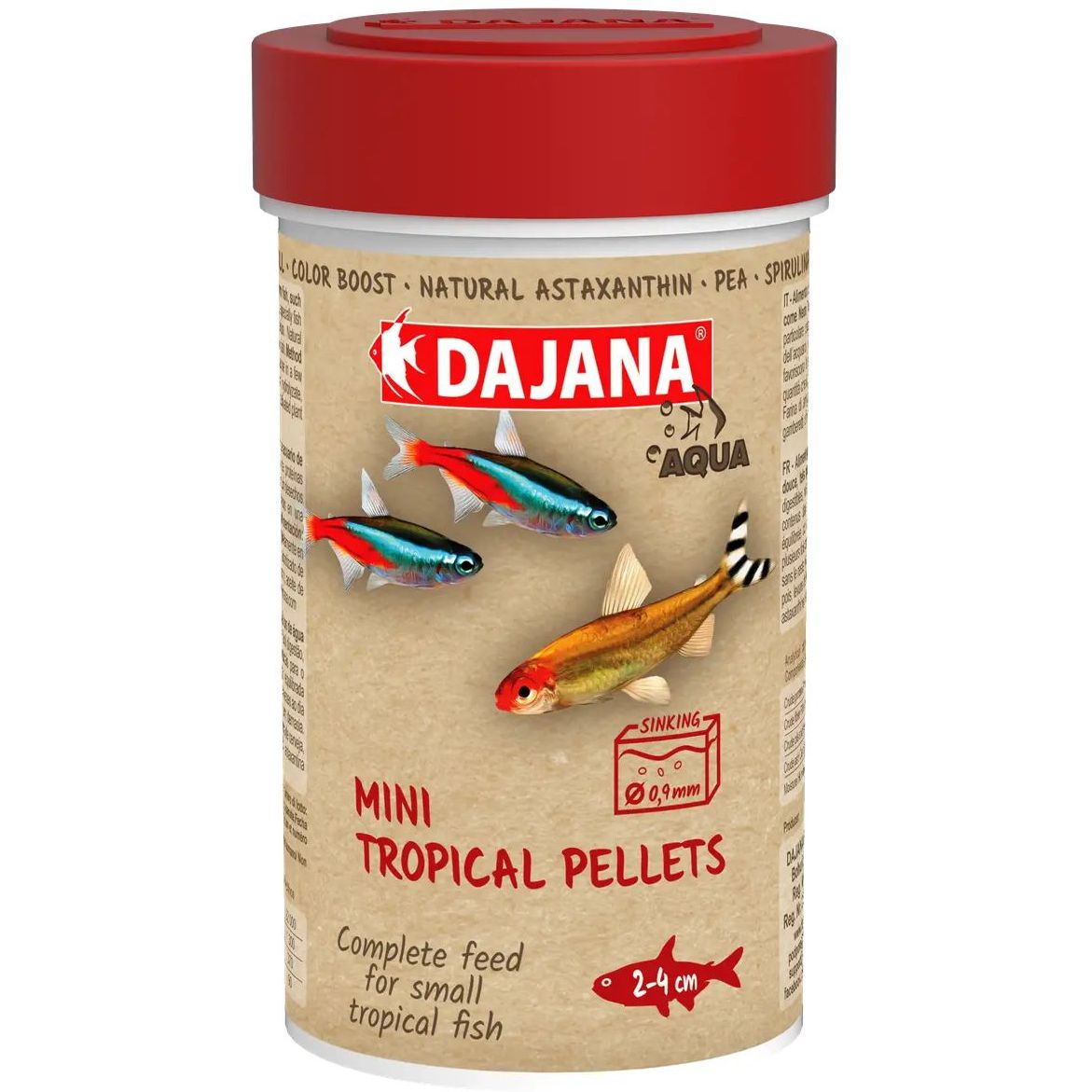 Корм Dajana Mini Tropical Pellets для мальков и мелких рыб в пелетах 150 г - фото 1
