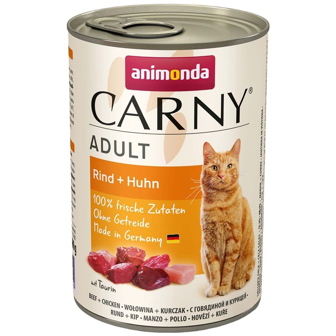 Вологий корм для котів Animonda Carny Adult Beef + Chicken, з яловичиною та куркою, 400 г - фото 1