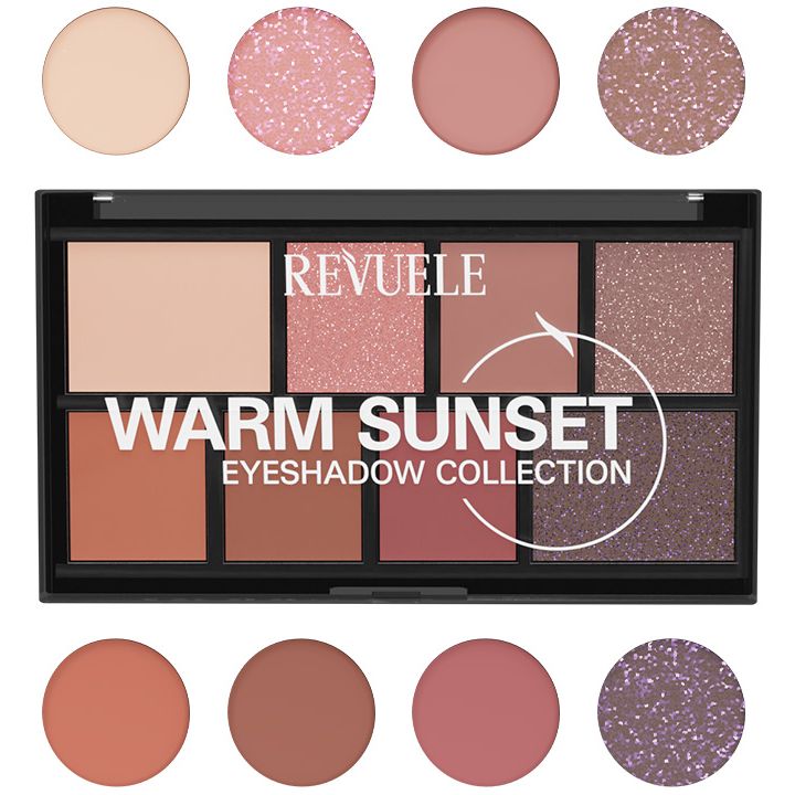 Палітра тіней для повік Revuele Eyeshadow Collection Warm Sunset 15 г - фото 2