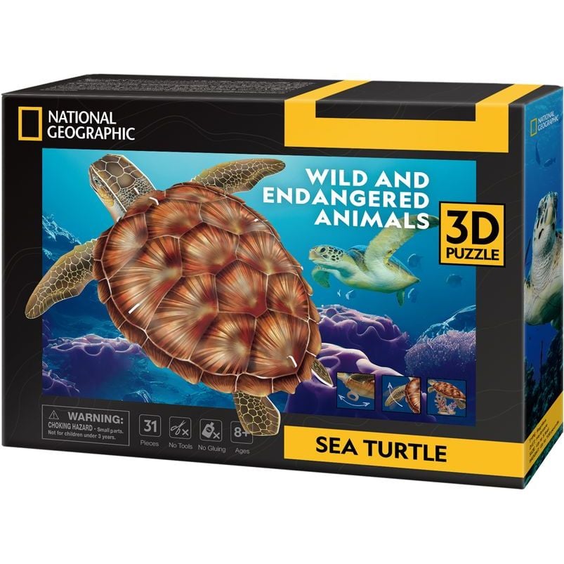 Пазл 3D CubicFun Исчезающие животные Морская черепаха (DS1080h) - фото 1