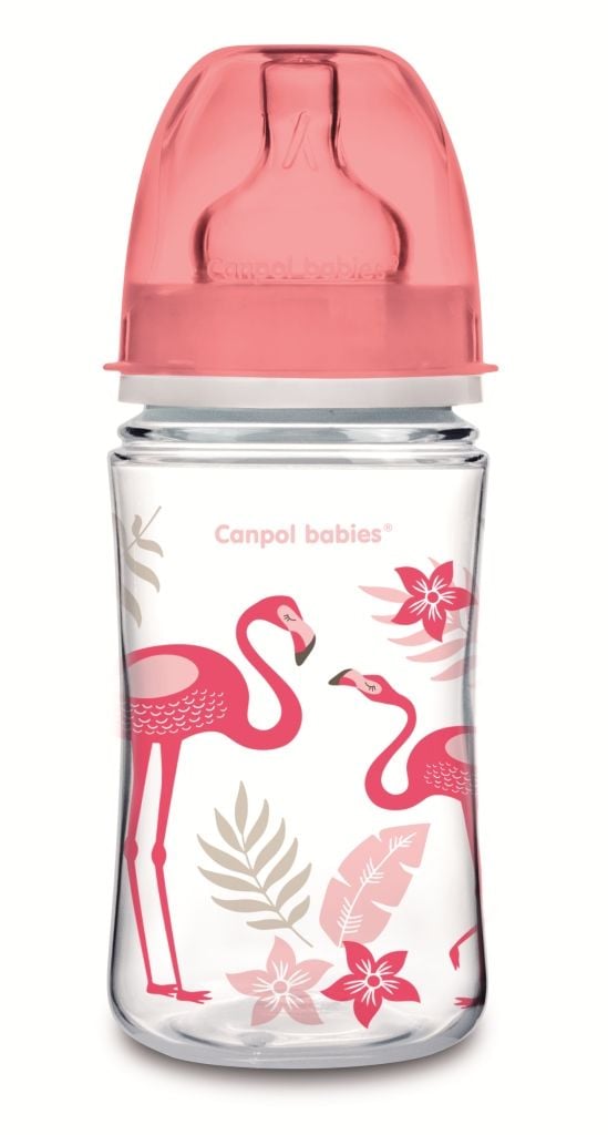 Антиколиковая бутылочка Canpol Babies Easystart Jungle, 240 мл, коралловый (35/227_cor) - фото 1