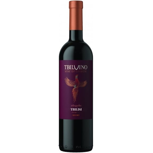 Вино Tbilvino Tbilisi, червоне, сухе, 12,5%, 0,75 л - фото 1