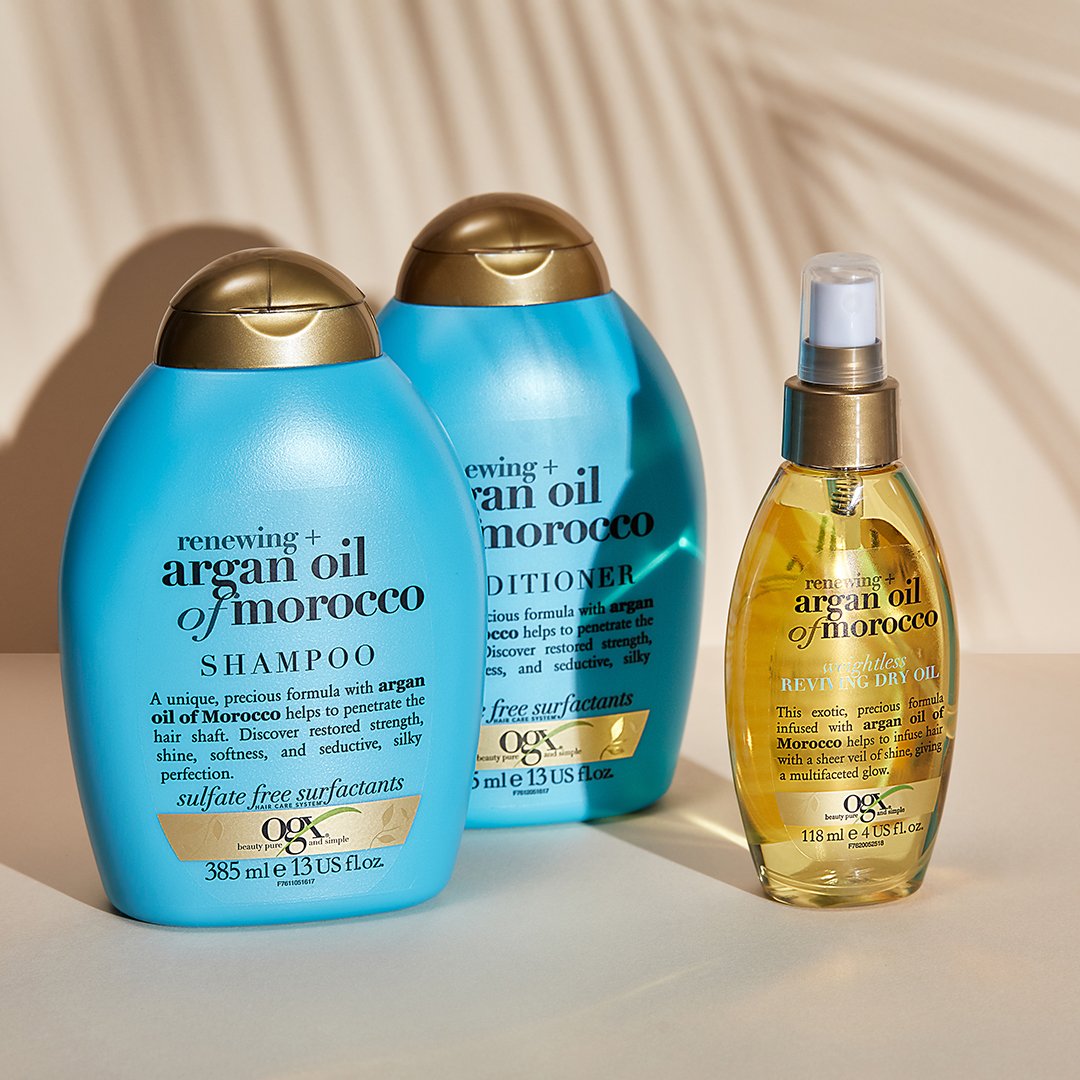 Подарунковий набір OGX Секрет доглянутого волосся: шампунь, Argan oil of Morocco 385 мл + кондиціонер, Argan oil of Morocco 385 мл - фото 9