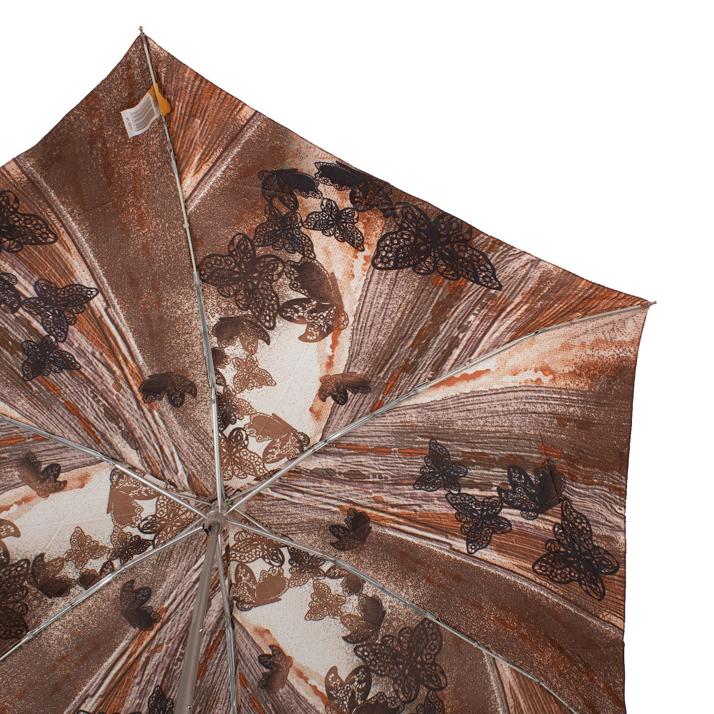 Женский складной зонтик механический Zest коричневый - фото 2