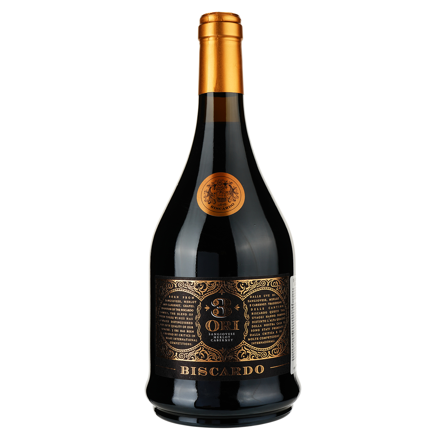 Вино Biscardo 3 Ori Rosso Italiano, червоне, сухе, 14%, 0,75 л - фото 1