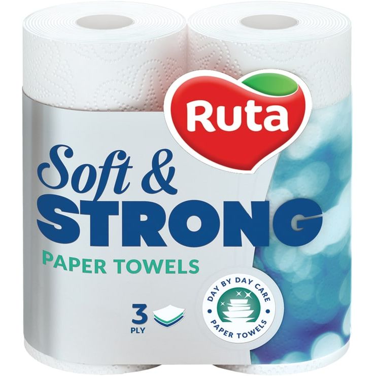 Паперові рушники Ruta Soft&Strong, тришарові, 2 рулони - фото 1