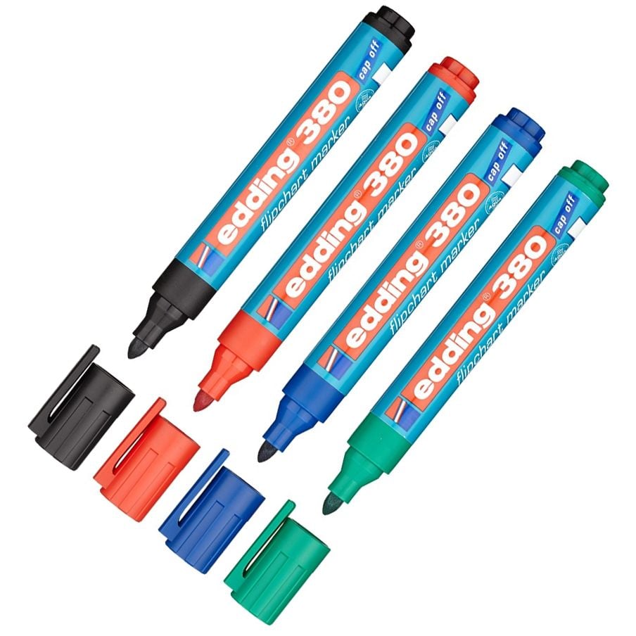 Набір маркерів Edding Flipchart конусоподібних 1.5-3 мм 4 шт. (e-380/4/BL) - фото 3