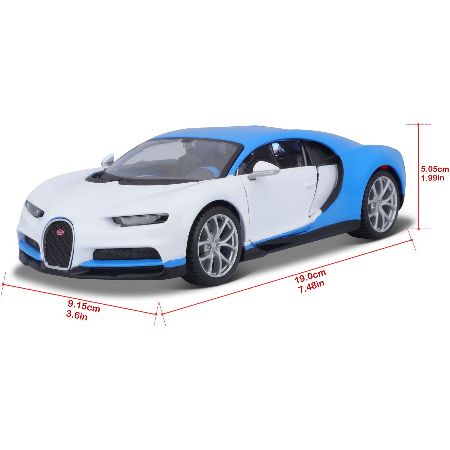 Автомодель Maisto Bugatti Chiron бело-голубой - тюнин, 1:24 (32509 white/blue) - фото 14