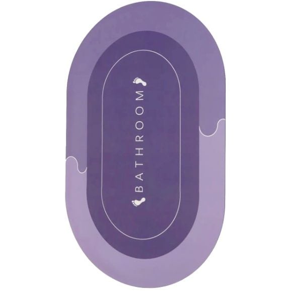 Коврик суперпоглащающий в ванную Stenson 80x50 см овальный фиолетовый (26289) - фото 2