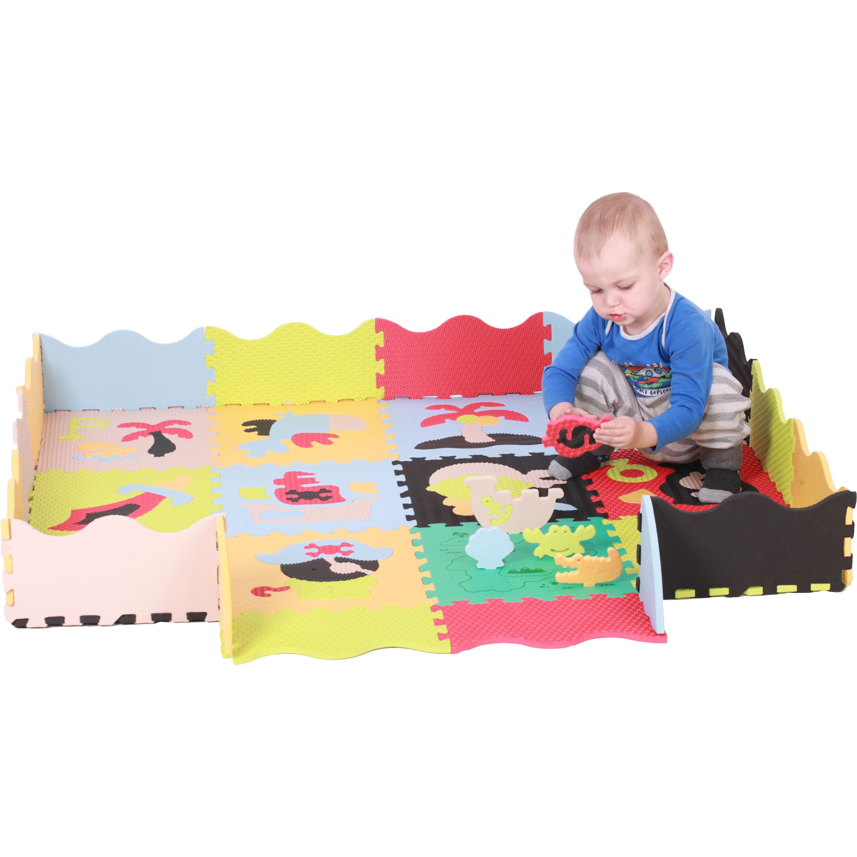 Дитячий розвиваючий ігровий килимок-пазл Baby Great Пригода піратів, з бортиком, 153х122 см (GB-M1501Е) - фото 5