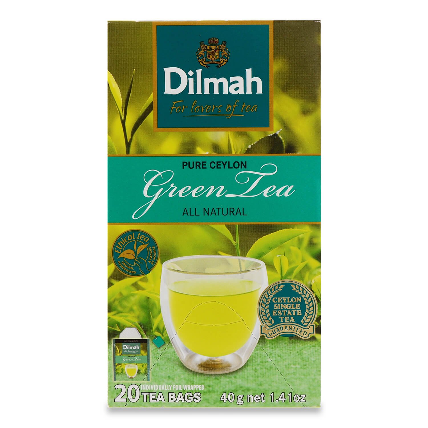 Чай зелений Dilmah, 20 шт. (831503) - фото 1