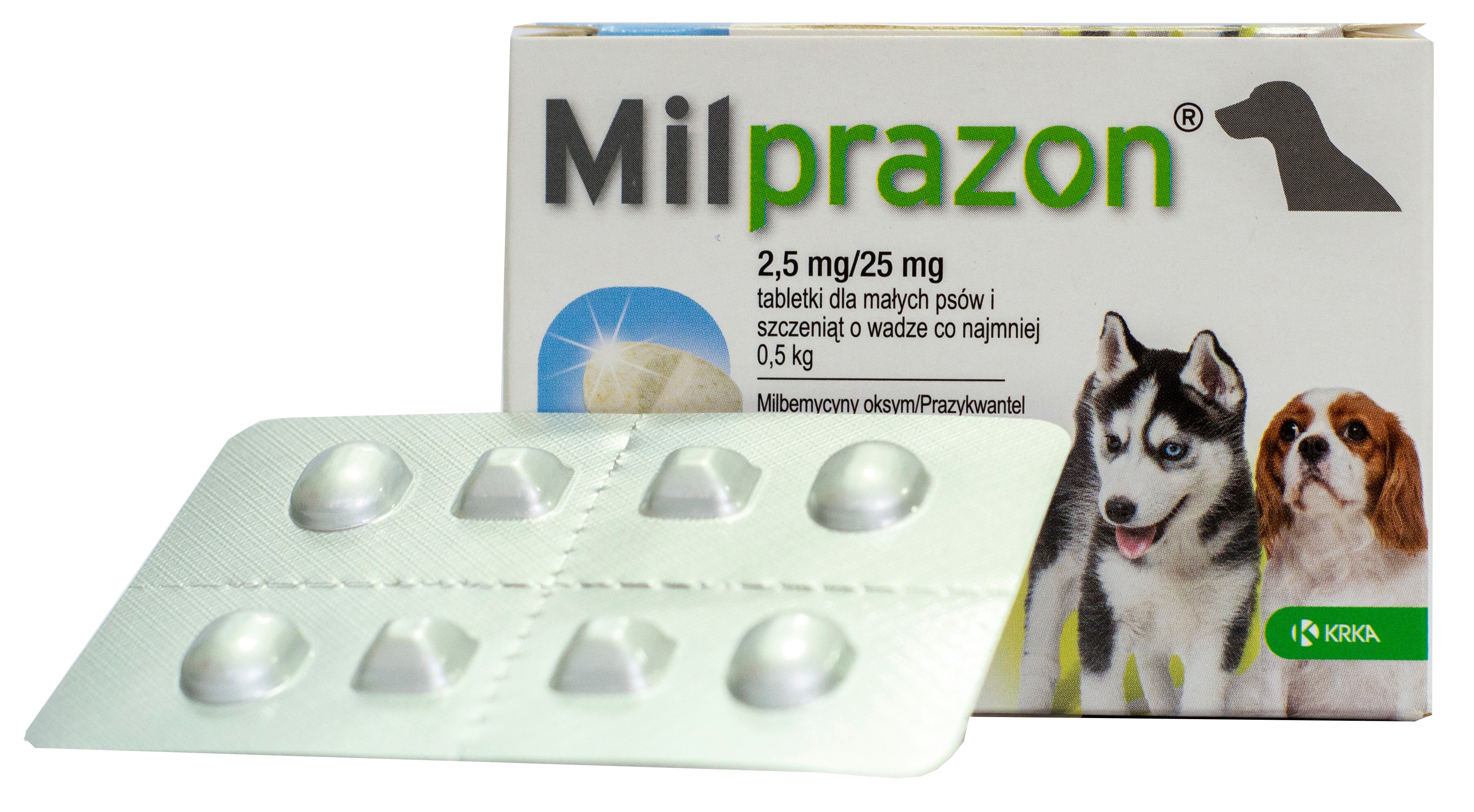 Таблетки со вкусом мяса Милпразон KRKA для маленьких собак и щенков до 5 кг, 4 шт. - фото 1