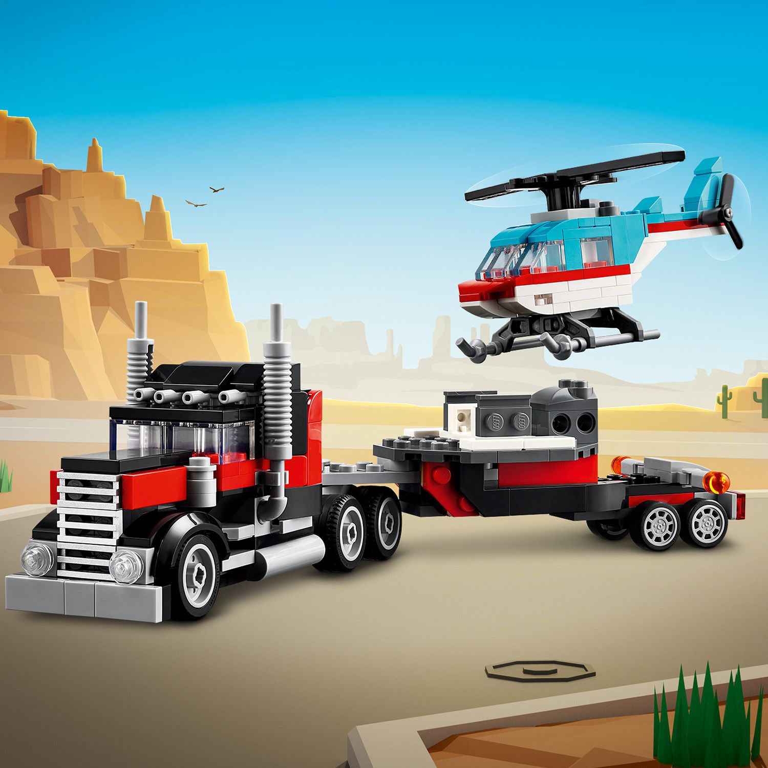 Конструктор LEGO Creator Бортова вантажівка з гелікоптером 270 деталі (31146) - фото 6