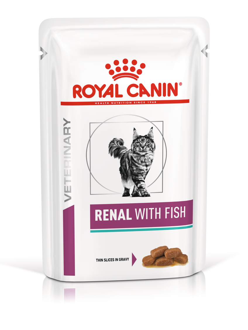 Вологий корм для дорослих котів з хронічною нирковою недостатністю Royal Canin Renal with fish Feline, з тунцем, 85 г - фото 1