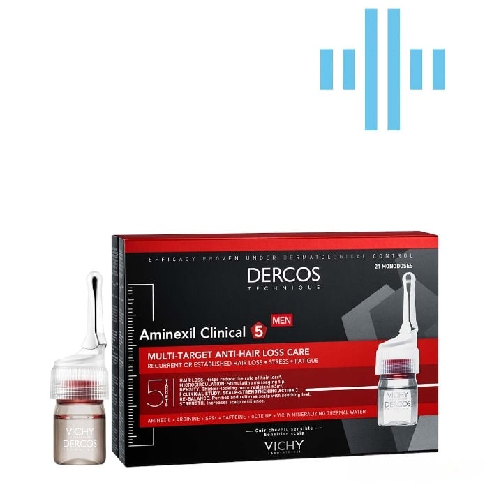 Засіб проти випадання волосся Vichy Dercos Aminexil Clinical 5, для чоловіків, 21 шт. - фото 2