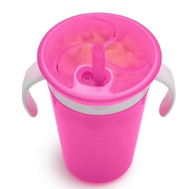 Чашка-контейнер Munchkin Snack and Sip, 266 мл, розовый (012460WWW) - фото 4