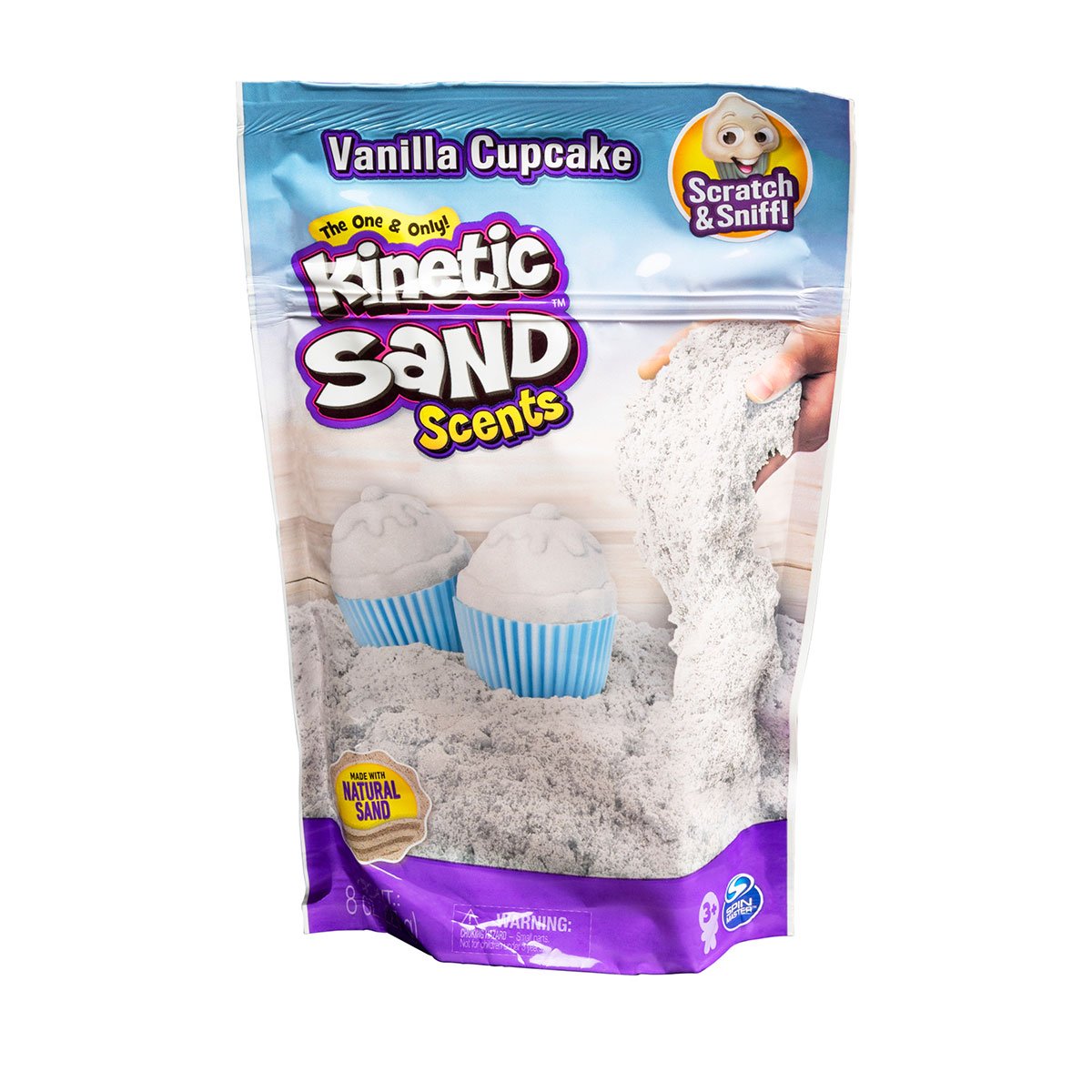 Кинетический песок Kinetic Sand Ванильный капкейк, с ароматом, белый, 227 г (71473V) - фото 1